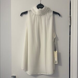 Iris Setlakwe Ivory Sleeveless Mock Neck Top